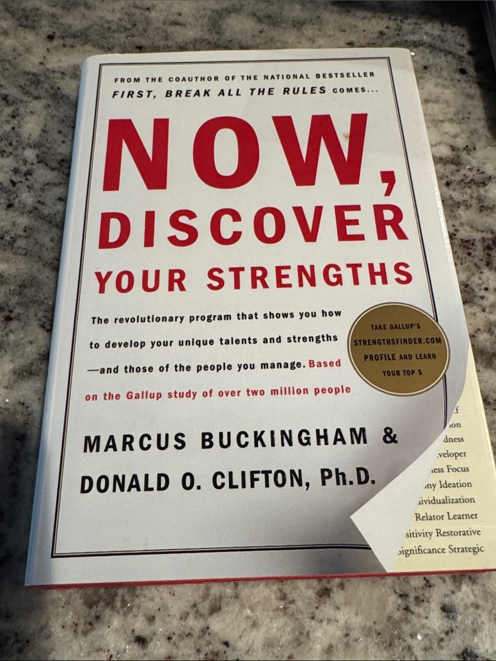 Now, Discover Your Strengths - White & Red Hardcover Book